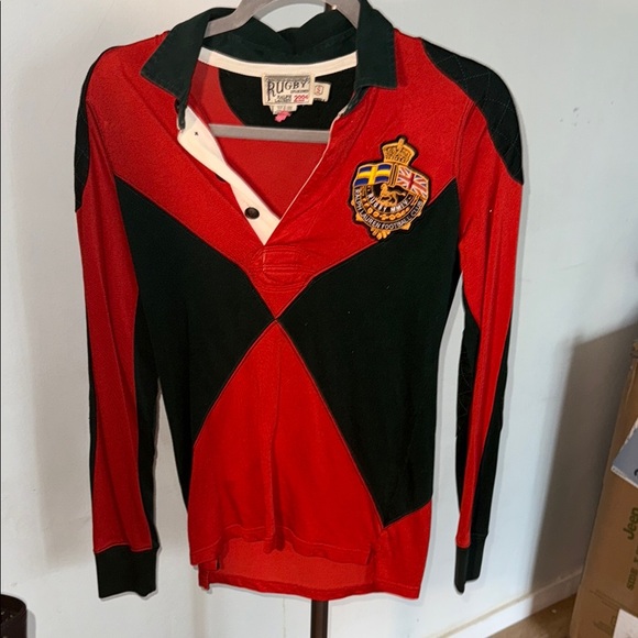 Rugby Ralph Lauren Tops - Rugby Ralph Lauren Red and Black Long Sleeve Shirt